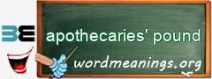 WordMeaning blackboard for apothecaries' pound